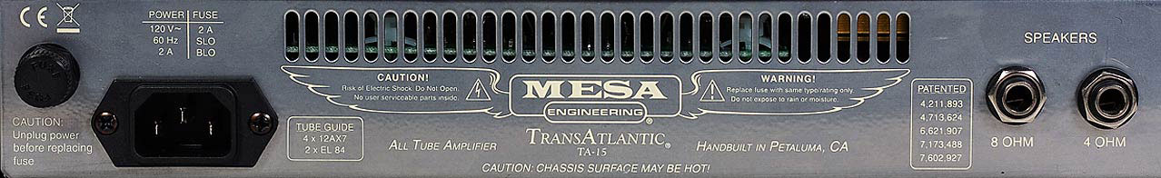 Transatlantic TA-15 Rear Panel